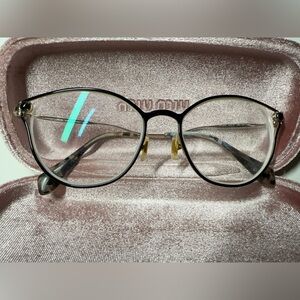 Miu Miu Black and Gold Eyeglasses